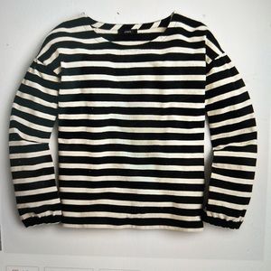 NWT J.Crew Mariner cloth puff-sleeve top in stripe